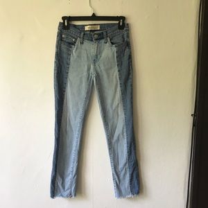 GAP Two Toned Straight Jeans with unfinished hem